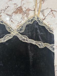 Y2K Thrifted Lacey Velvet Cami Top