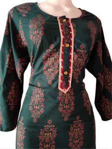 Elegant Green Printed Kurta