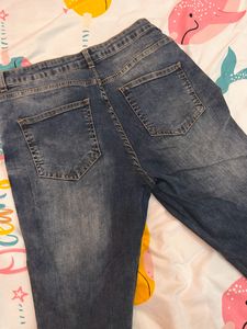 RIBBED DENIM SLIM FIT HIGH RISE