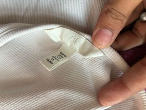 H&amp;M Asymmetric Casual White Top