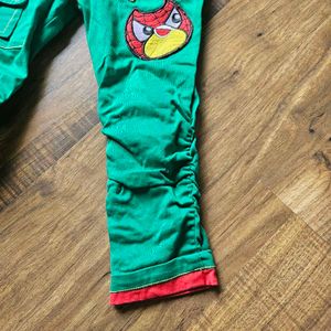 Patchwork Green Kids Pants
