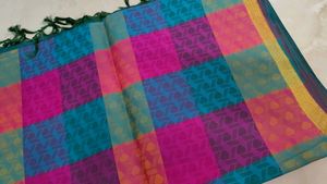 Colorful Checked Weave Throw
