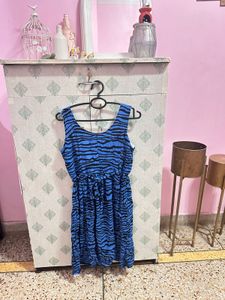Blue Zebra Print Dress
