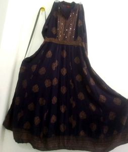 Navy Blue Patterned Dress