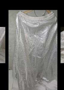 Silver Embellished Maxi Skirt
