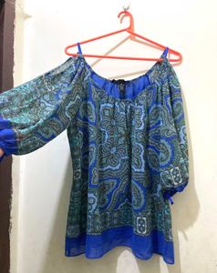 Boho Paisley Cold Shoulder TopL-24