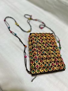 Sling Bag With Wooden Beads