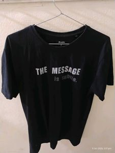 Zudio Black Graphic T-Shirt – “The Message is Subt