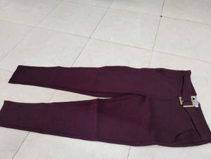 Burgundy Buckle Jegging