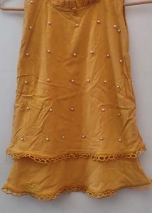Yellow Sleeveless Tiered Dress