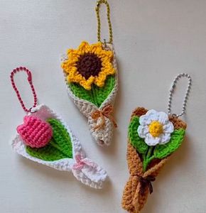 Crochet Flower Boquet Keychain