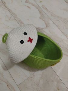 Cute Bunny Storage Box - Green