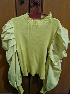 Yellow Puff Sleeve Top
