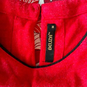 Red Embroidered Kurta