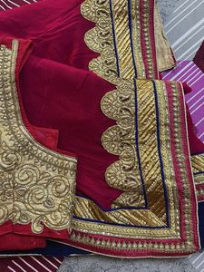 Elegant Pink &amp; blue Saree