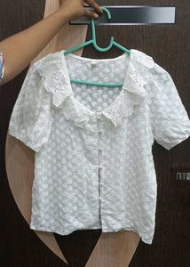 Lace Trimmed Floral Top
