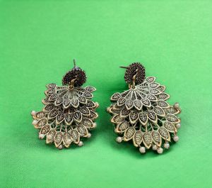 3 Layer Peacock Jhumkas
