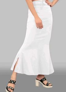 White Mermaid Fit Saree Petticoat Skirt