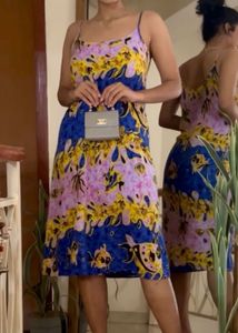 ELISA Underwater Floral Print Slip Dress