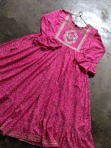 Pink Printed Kurta