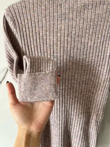 Ribbed Knit Mock Neck Top