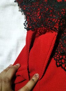 Red Black Lace Dress