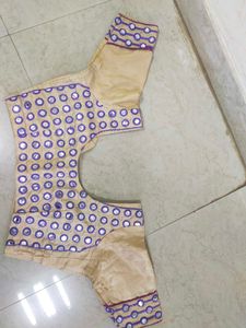 Halfandhalf Purple 🟣 Saree With Blouse