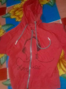 Red &#39;Love Music&#39; Graphic Hoodie