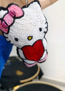 Hello Kitty Embroidery Keychain