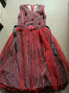 Red & Silver Girls' Party Dress