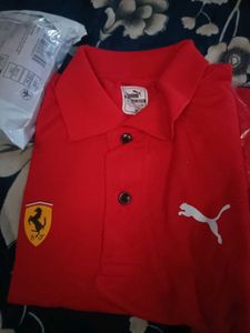 Red Ferrari Puma Polo Shirt || FIST COPY