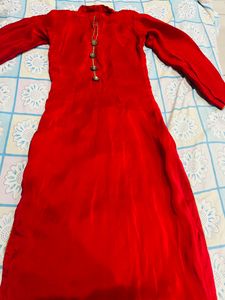 Designer party wear red  kurta