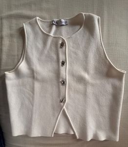 Zara White Knit Vest Top
