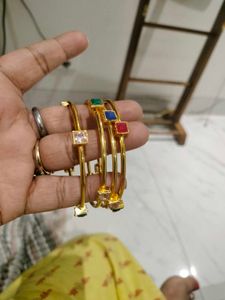Colorful Gemstone Bangles (Set of 4) Never Used