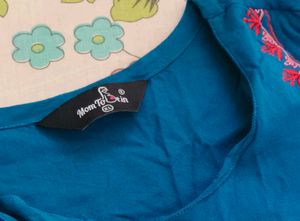 Blue Maternity Anarkali Kurta