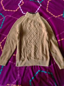 Classic Cable Knit Mock Neck Sweater