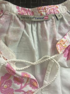 White and Pink Floral Tiered Dress