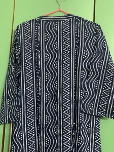 Navy Blue Popular Jaipuri Block Print Kurta