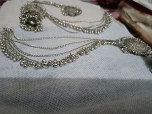 Oxidised Traditional Earrings With Mang Tikka