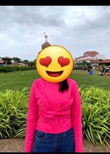 WOMEN PINK FRONT KNOT TOP