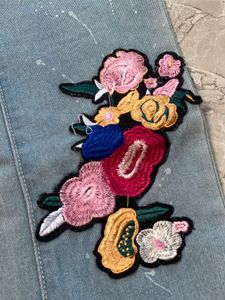 Floral Patchwork Jeans Artsy