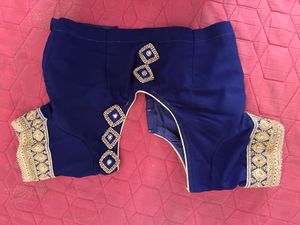 Elegant Blue and Gold Saree