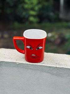 Tea Cup Printed Glass Red Mug Nescafe Coffee Kit