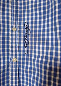 Ed Hardy Blue Gingham Button-Down Shirt