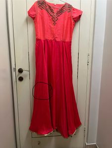 Beautiful Festive Flared Gown Set With Bottoms