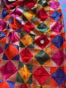 Vintage Embroidered Phulkari dupatta With Mirror