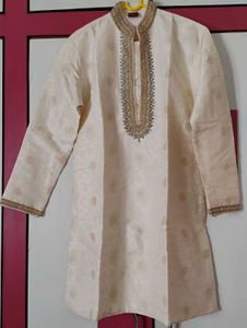 Elegant Cream Embroidered Kurta