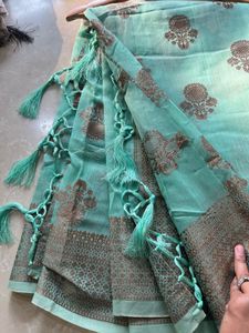 Green Chanderi Saree