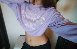 Lavender Cropped Sweatshirt