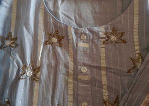 Blue Cotton Ethnic Long Gown